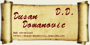 Dušan Domanović vizit kartica